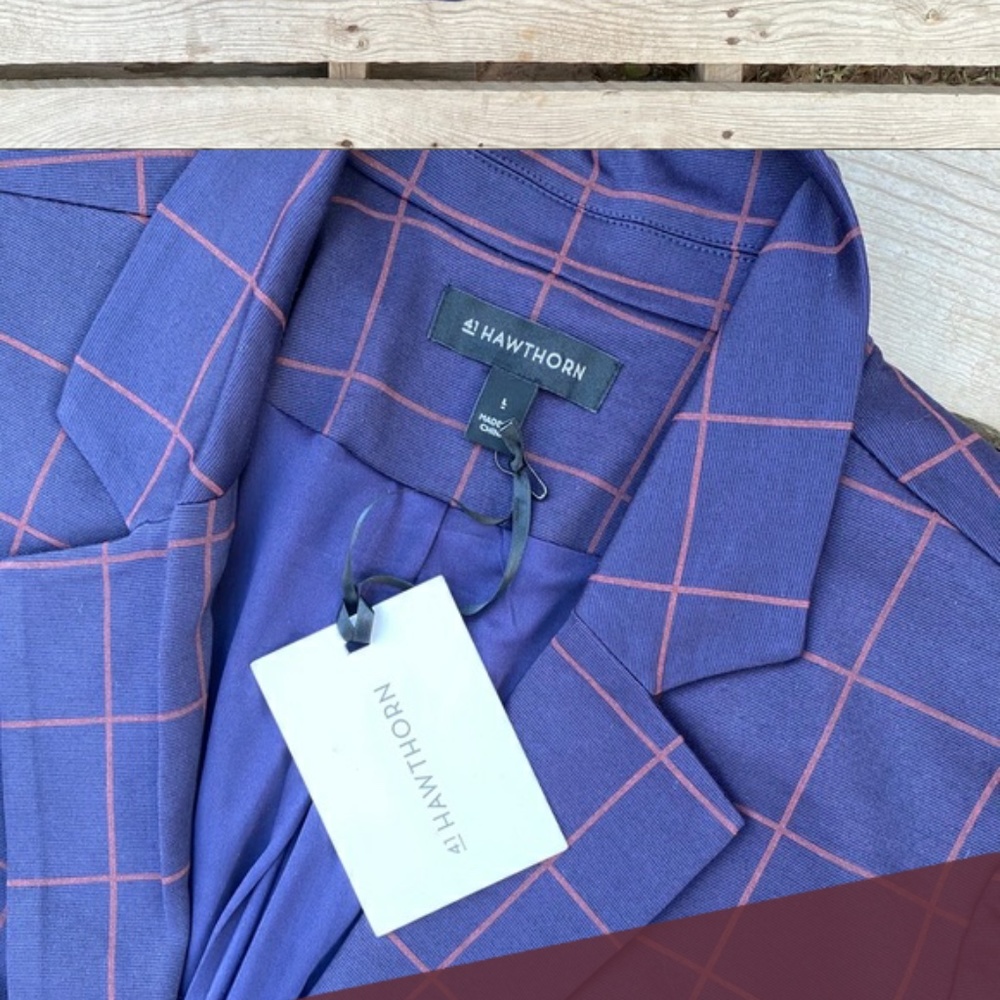 NWT 41 hawthorn Woman's blue/red square blazer - Picture 3 of 3